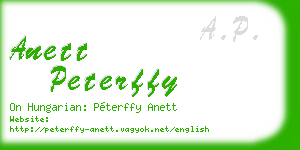 anett peterffy business card