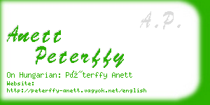 anett peterffy business card